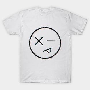 Glitch Smiley Face tongue out funny gamer T-Shirt